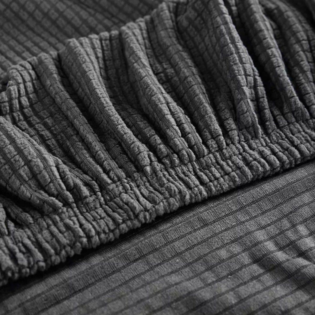 Funda Protectora Para Sofá De 4 Cuerpos Tela Gruesa Premium Gris Oscuro-4