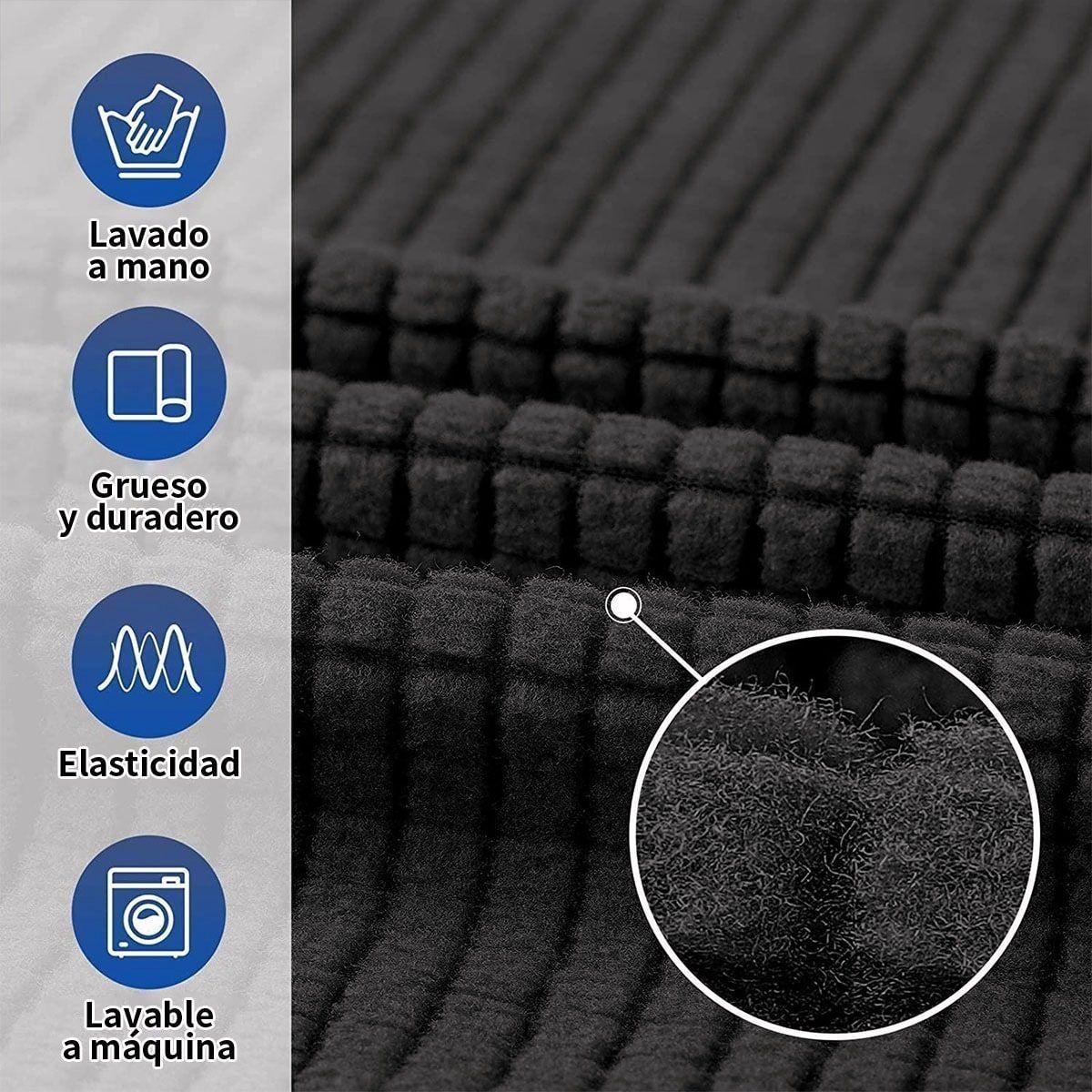 Funda Protectora Para Sofá De 4 Cuerpos Tela Gruesa Premium Gris Oscuro-3