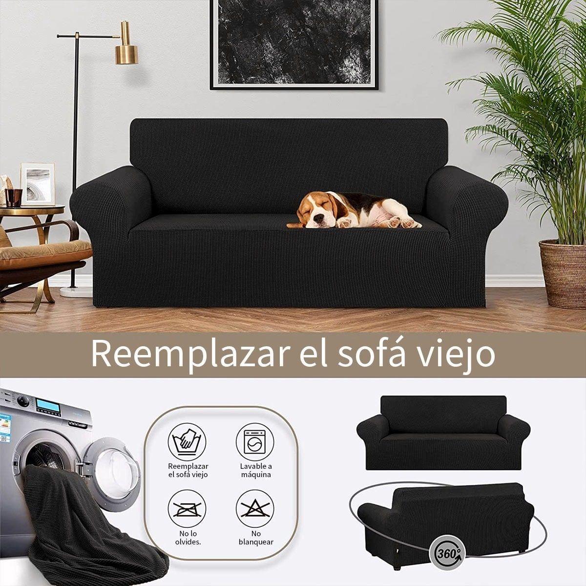Funda Protectora Para Sofá De 4 Cuerpos Tela Gruesa Premium Gris Oscuro-6