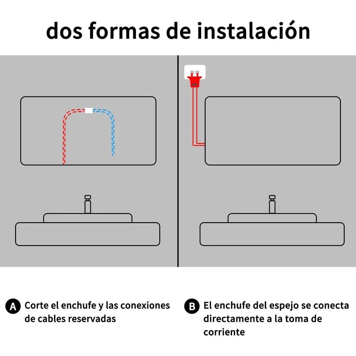 Espejo Baños Inteligente Luz Variable Antiempañante 80x100 Horizontal-7