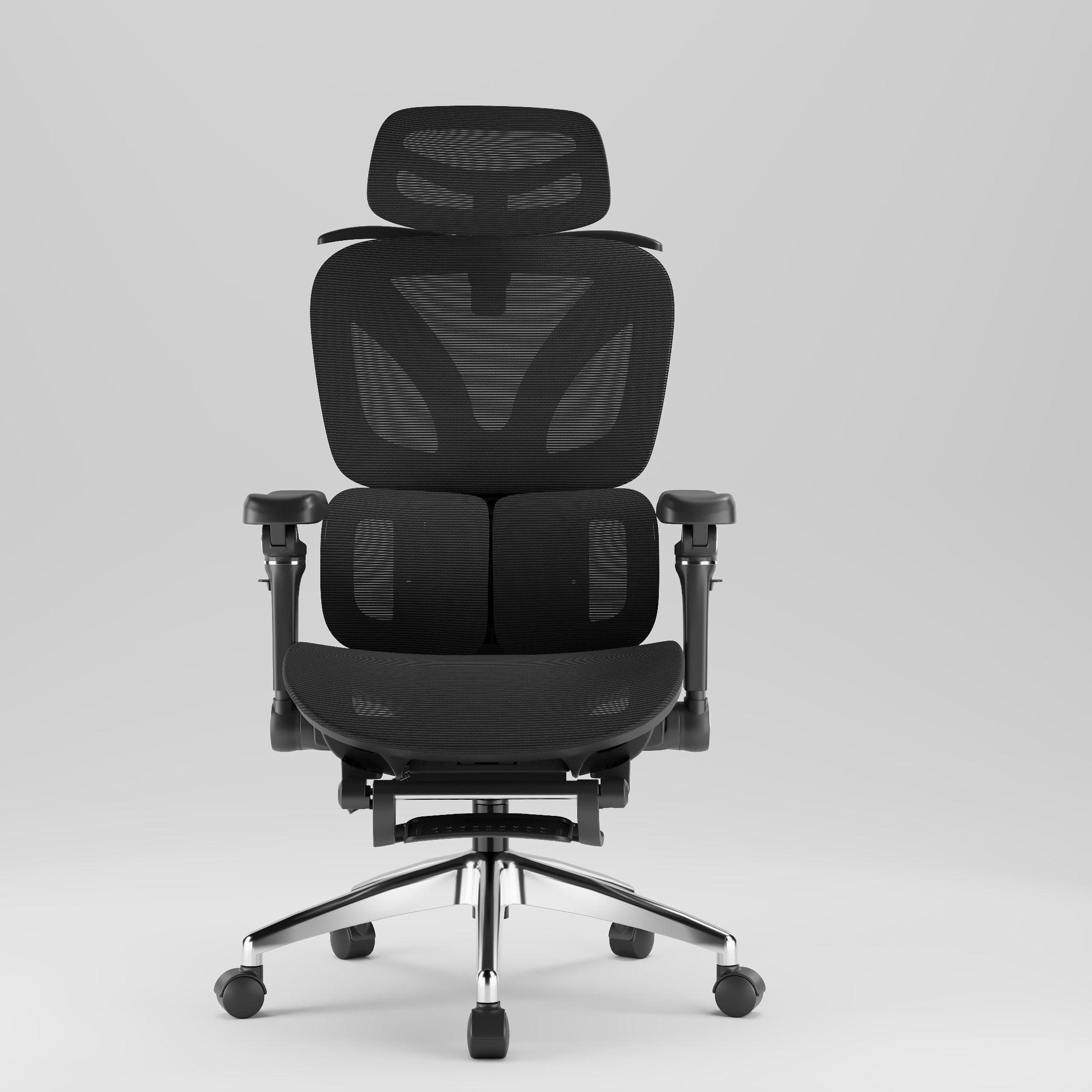 Silla De Oficina Ergonomica Pata Acero Sporte Lumbar Resolte Color Negro Material Del Tapizado Algo-3