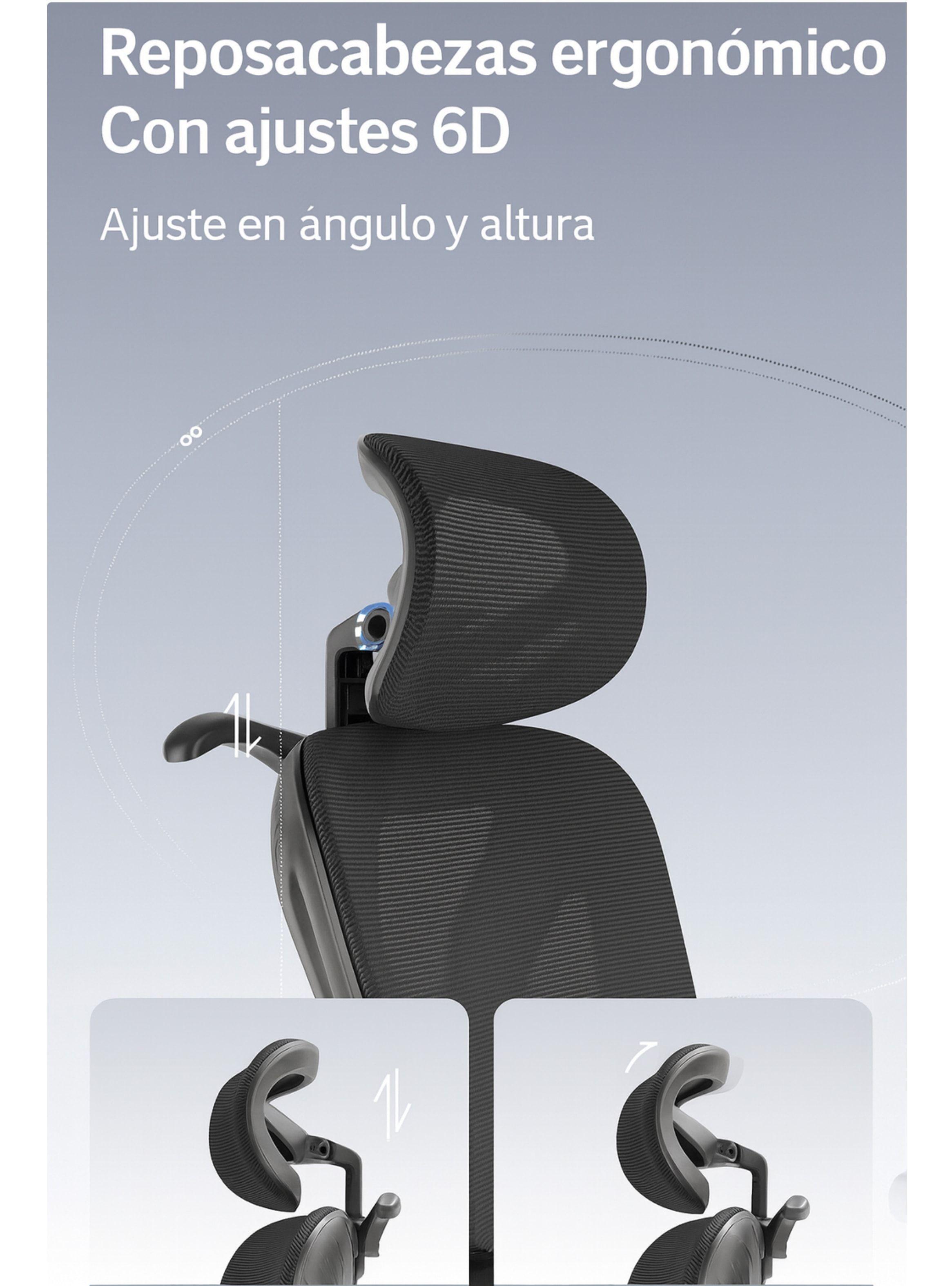 Silla De Oficina Ergonomica Pata Acero Sporte Lumbar Resolte Color Negro Material Del Tapizado Algo-6