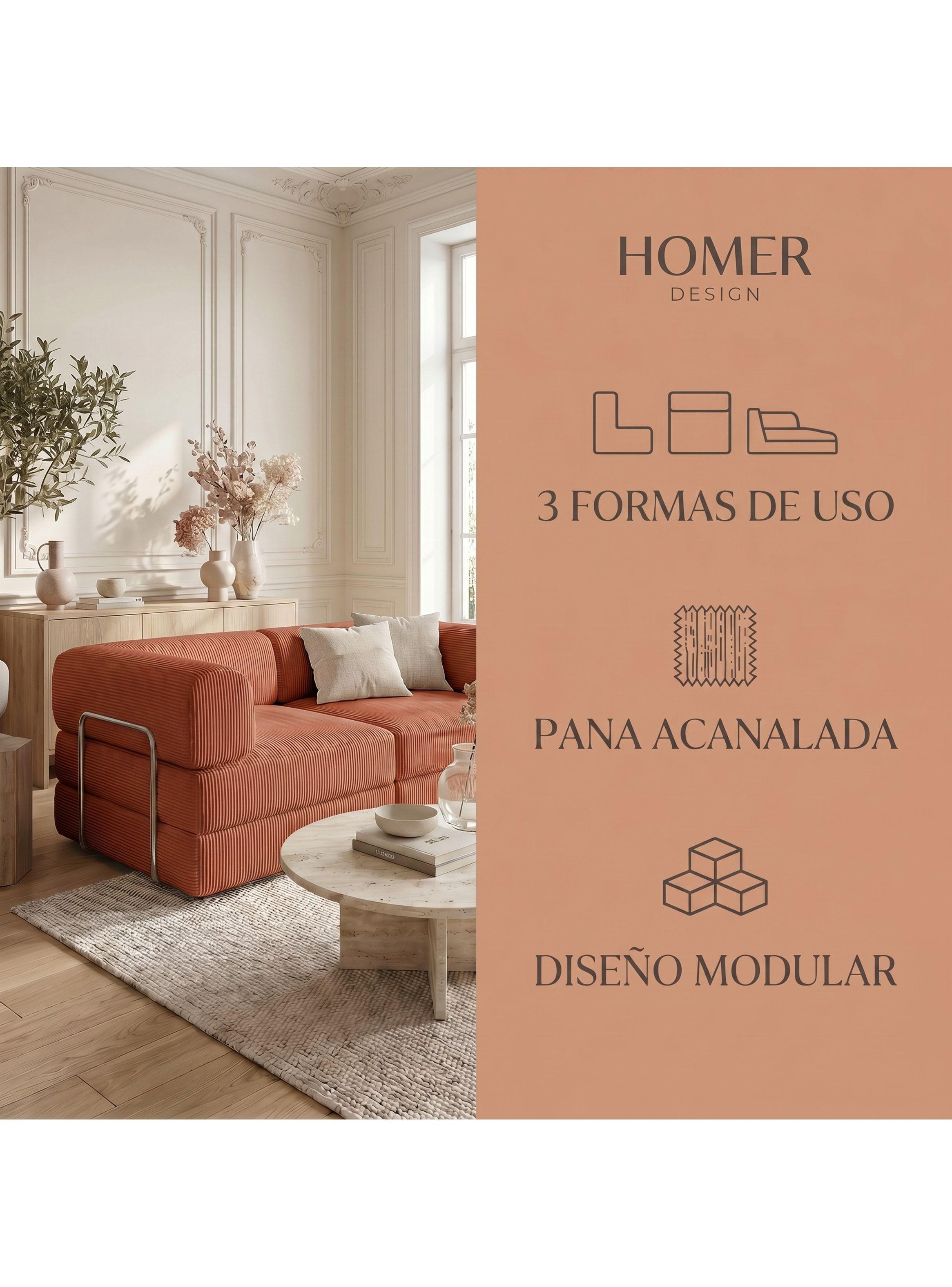 Sofa Cama King Modular 3 En 1 Convertible Alta Tencidad Rojo Terracota-3