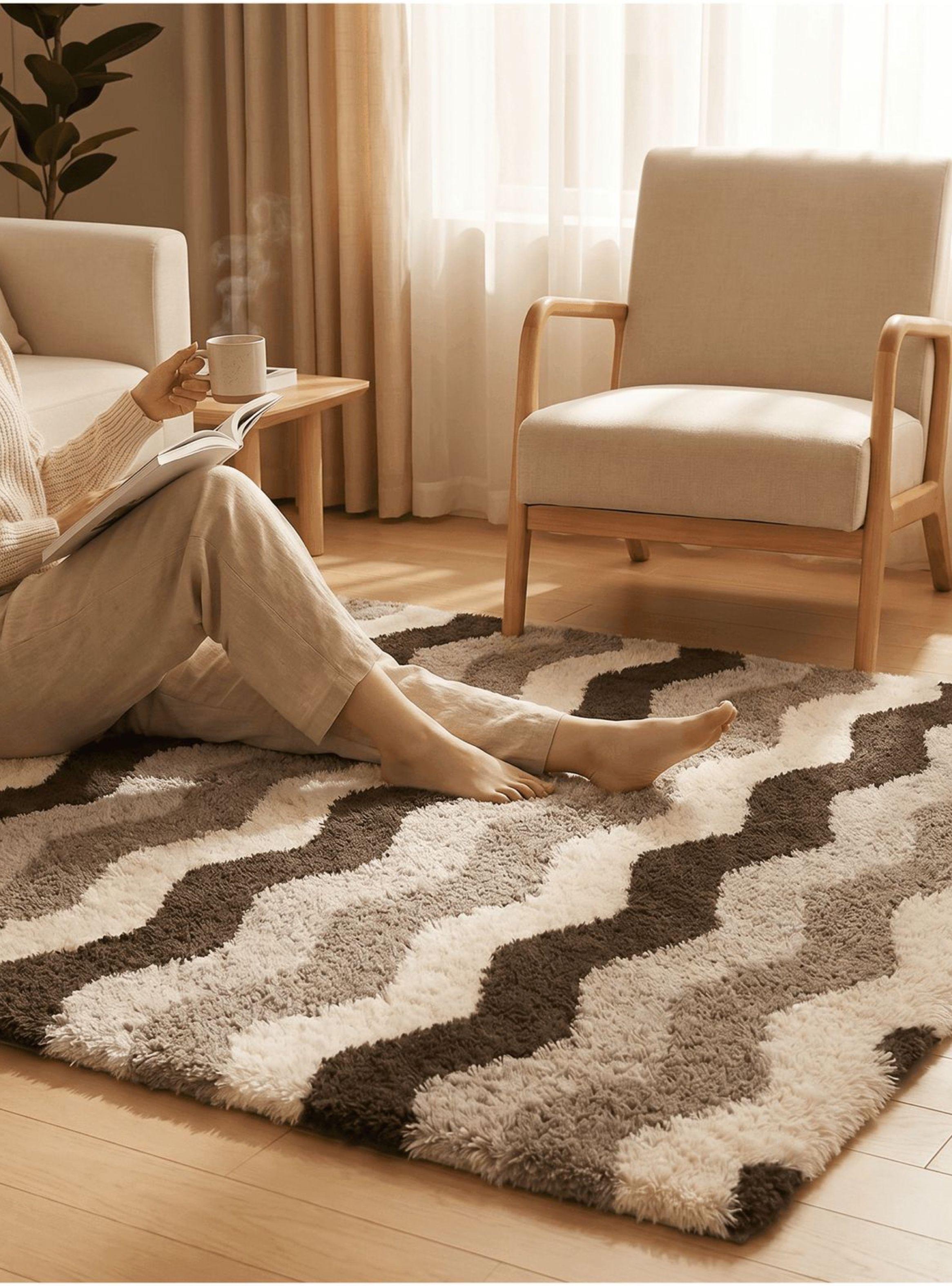 Alfombra 120x160cm Peluda Super Suave para living homer design 120x160cm ola-5