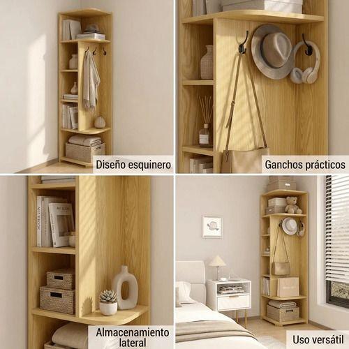 Organizador Esquinero Repisa Estante Para Living Dormitorio Madera-2