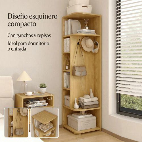 Organizador Esquinero Repisa Estante Para Living Dormitorio Madera-5