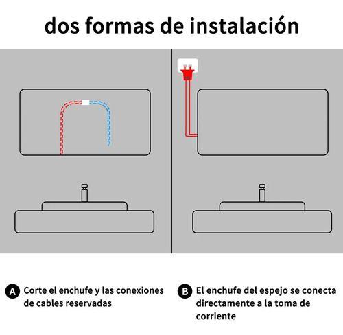 Espejo Baños Inteligente Luz Variable Antiempañante 50x70 Cm Marco Vertical-7