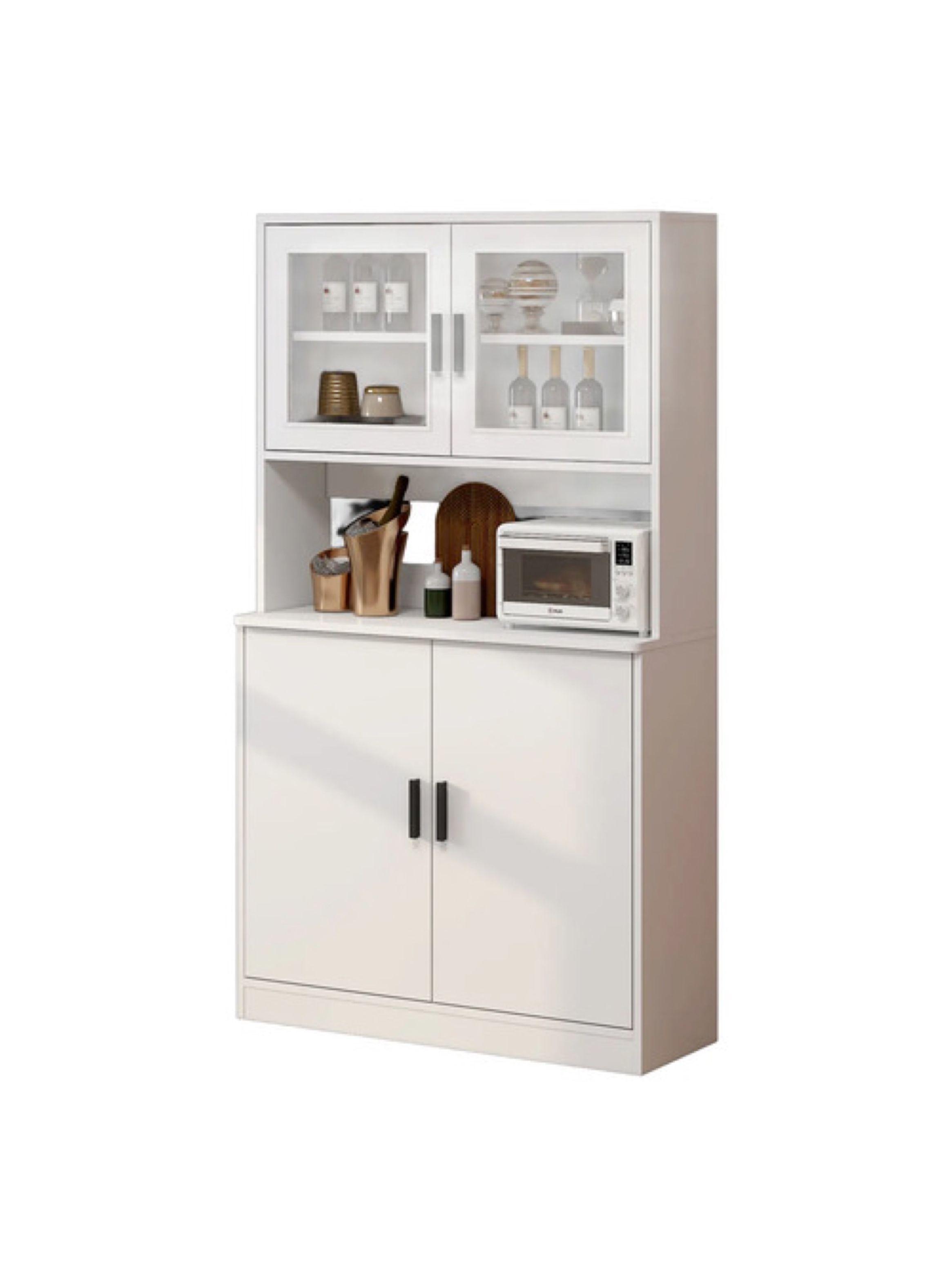 Mueble De Cocina De Pata Multifuncional 80x32x182cm Blanco-0