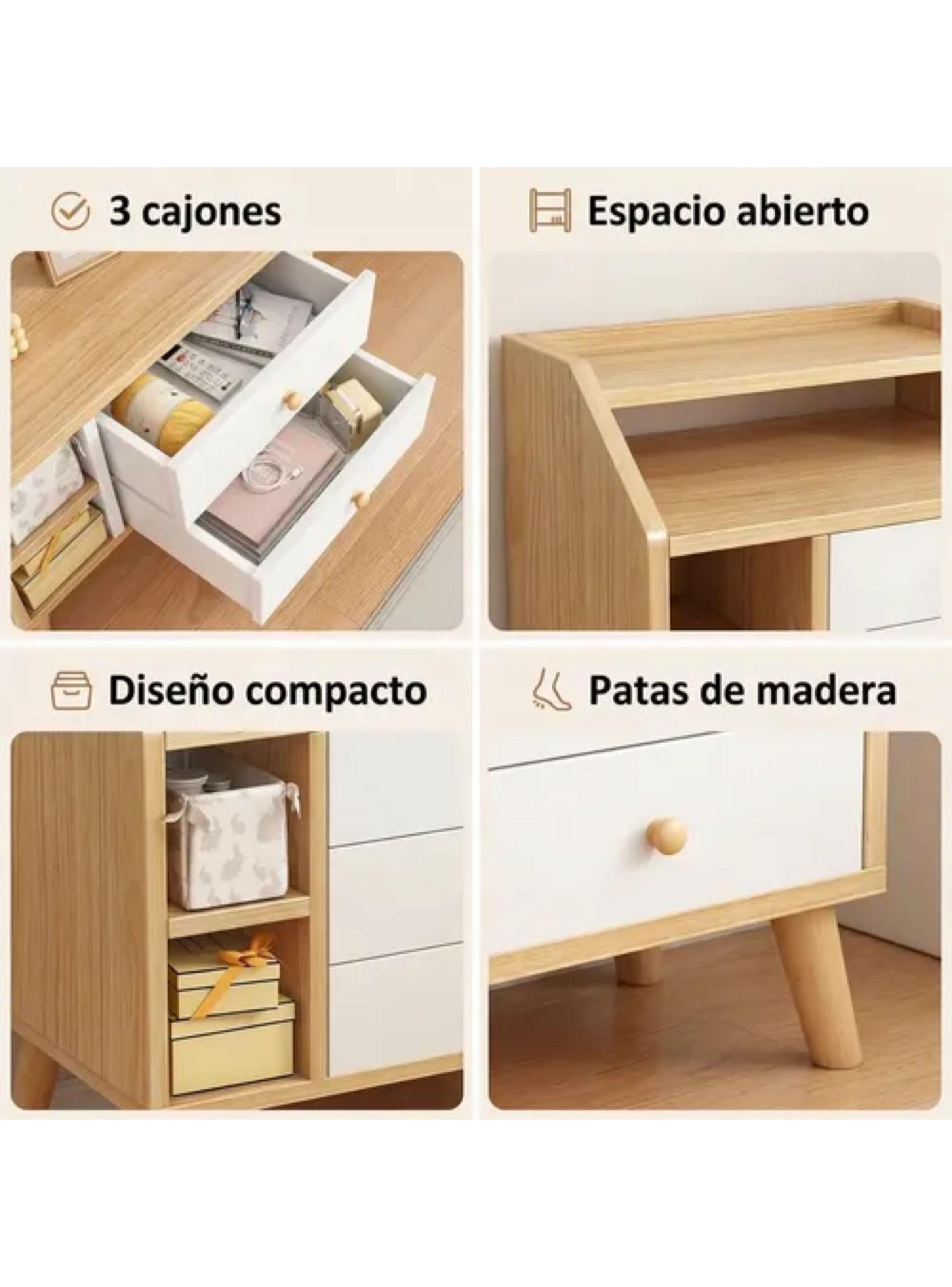 Velador Vanguardia 3 Cajones Homer Design 50*30*61-3