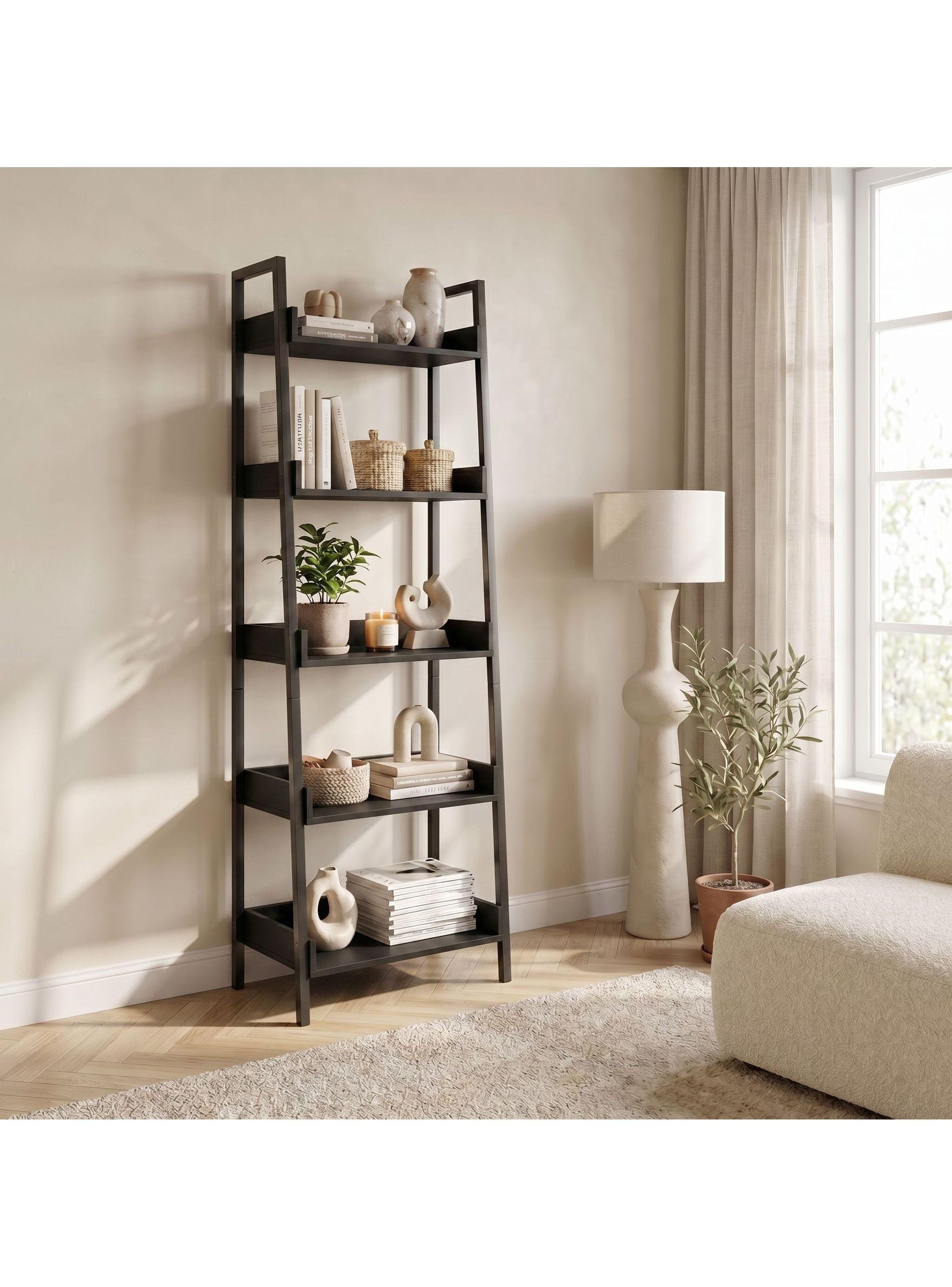 Biblioteca Estante Para Planta Repisa Moderna 160x50 Negro-0