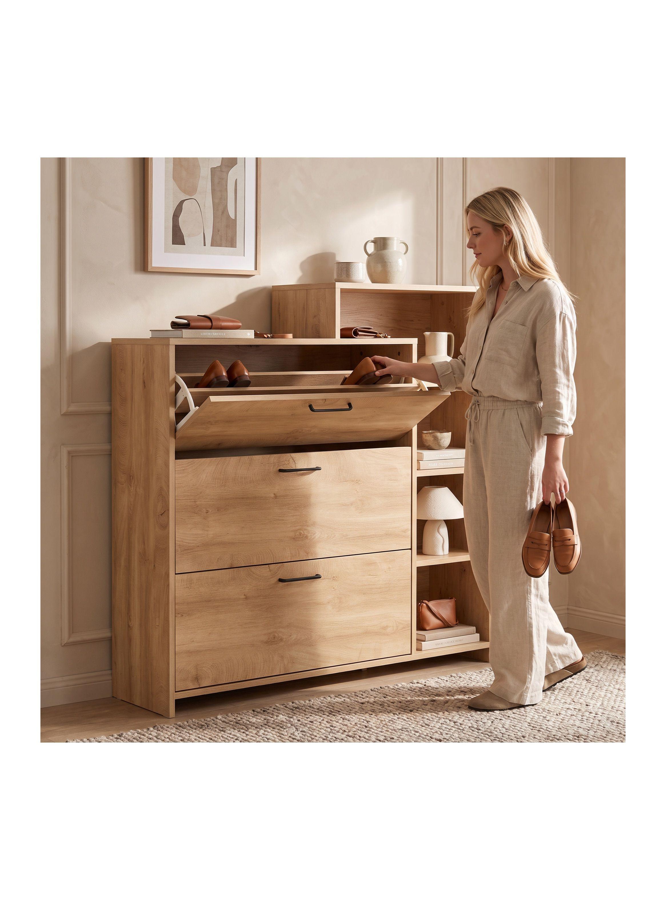Zapatero Organizdaor Moderno 24 Pares 105x122x24cm Marron Marrón XG043TP-7
