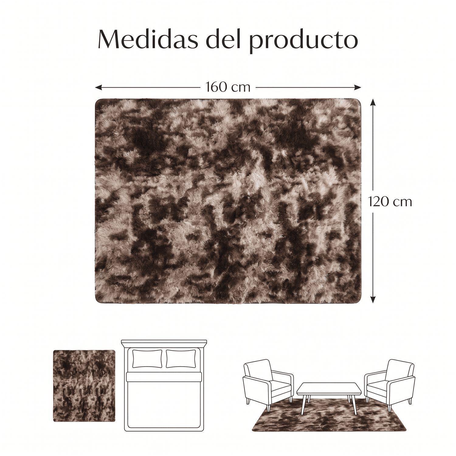 Alfombra 120x160cm Peluda Super Suave para living homer design-2