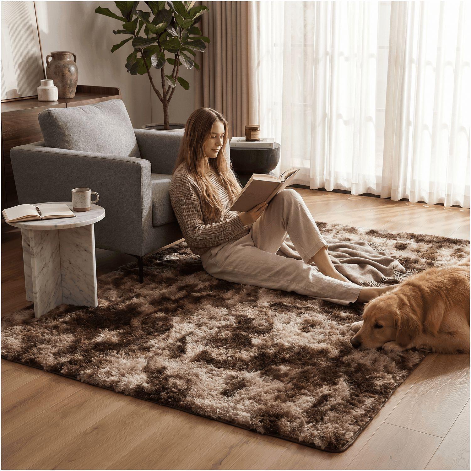 Alfombra 120x160cm Peluda Super Suave para living homer design-5