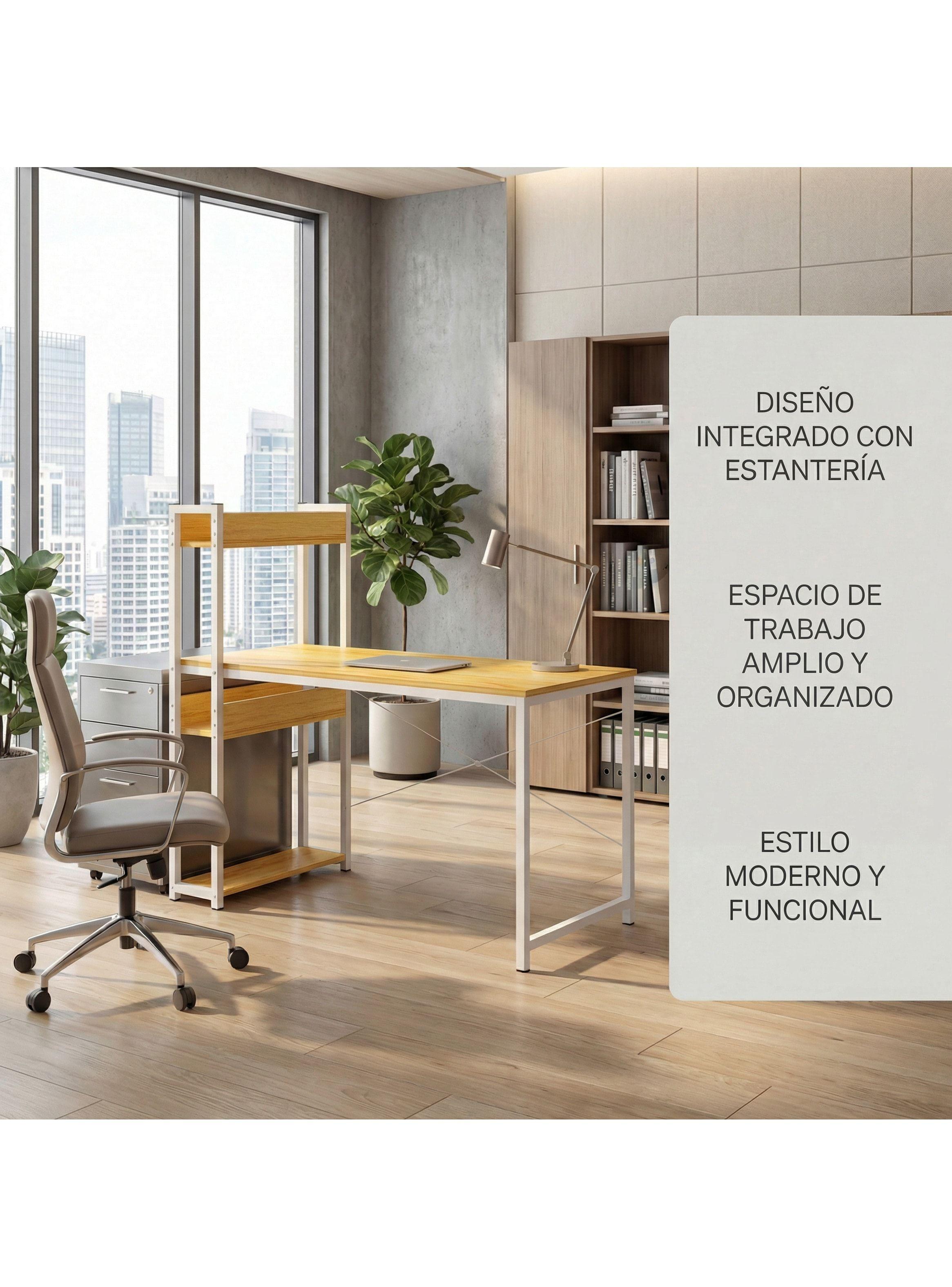 Escritorio H Oficina Madera Espesor 18mm 120cm X 55cm X 72cm-3