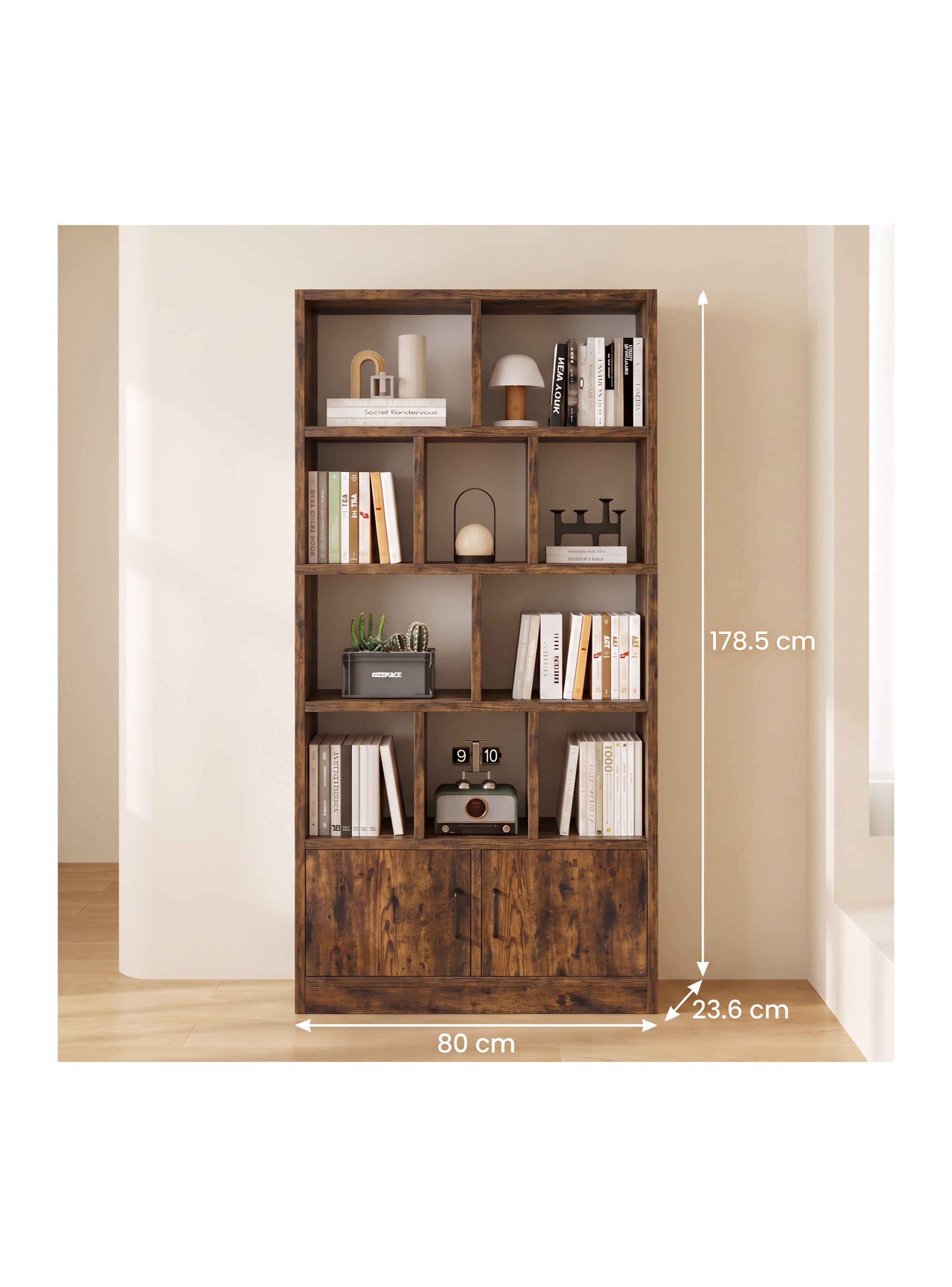 Biblioteca Librero Modular 80x24x178cm Marrón Oscuro-2