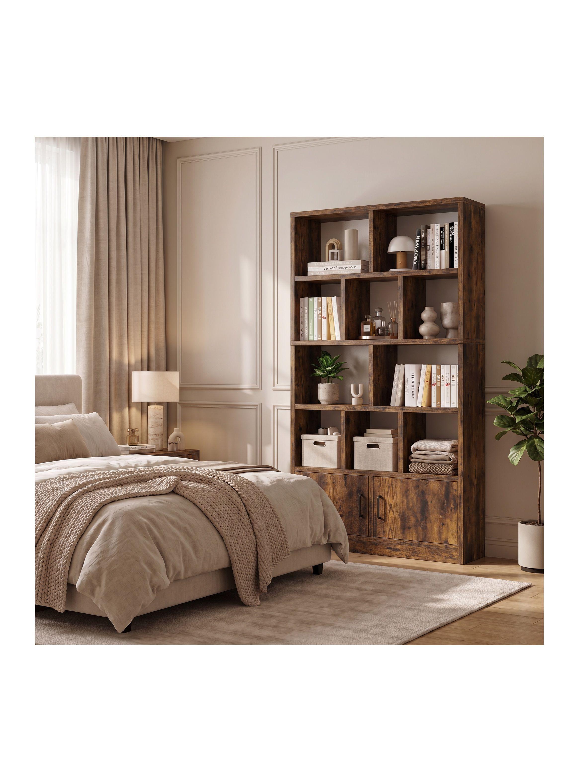 Biblioteca Librero Modular 80x24x178cm Marrón Oscuro-7