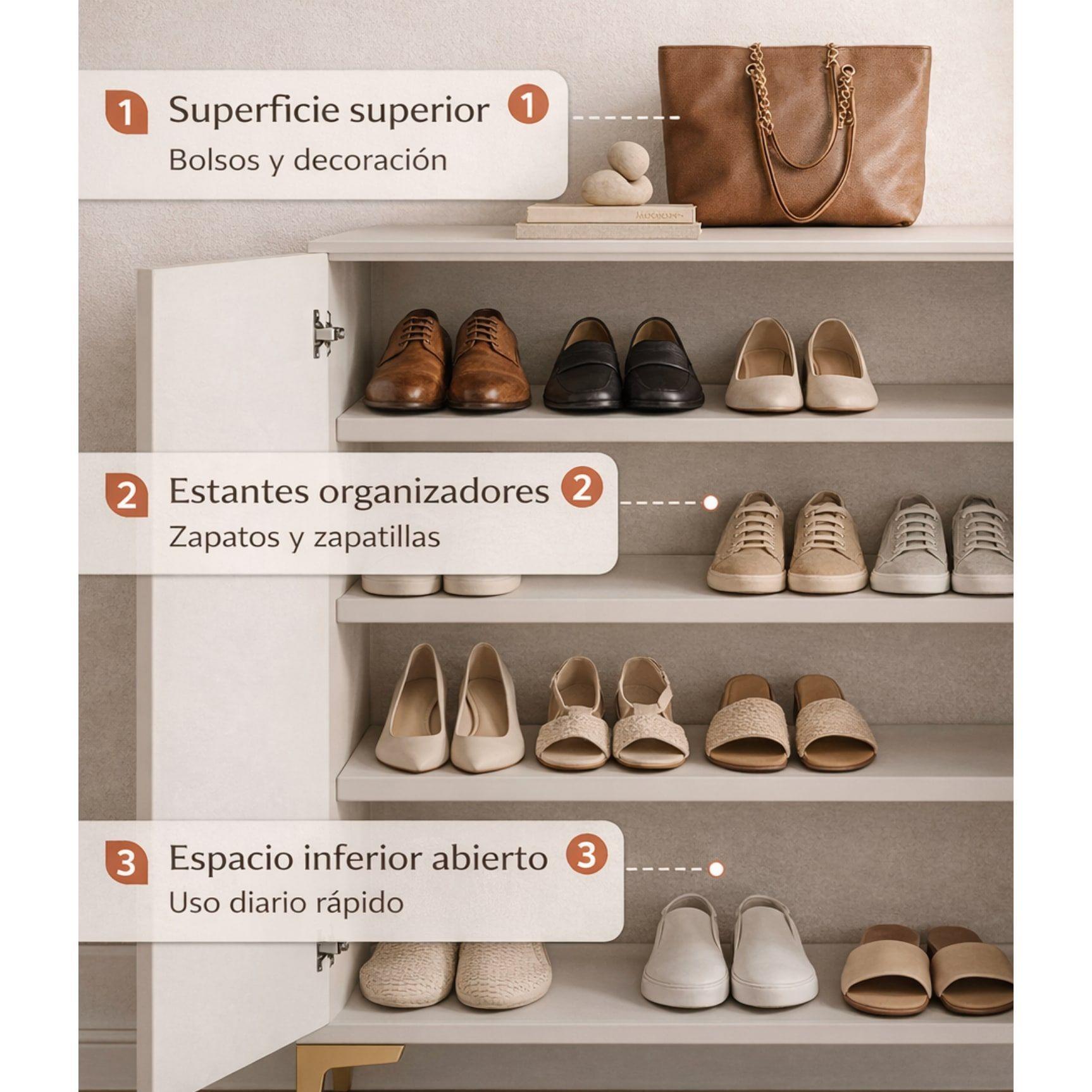 Comoda Hall Zapatero Multifuncional Europeo 120*32*92-2