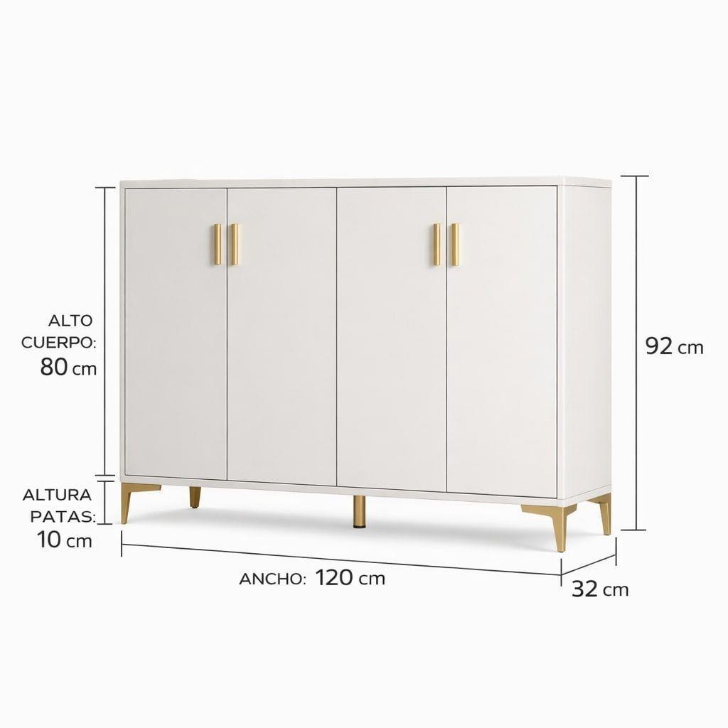 Comoda Hall Zapatero Multifuncional Europeo 120*32*92-3