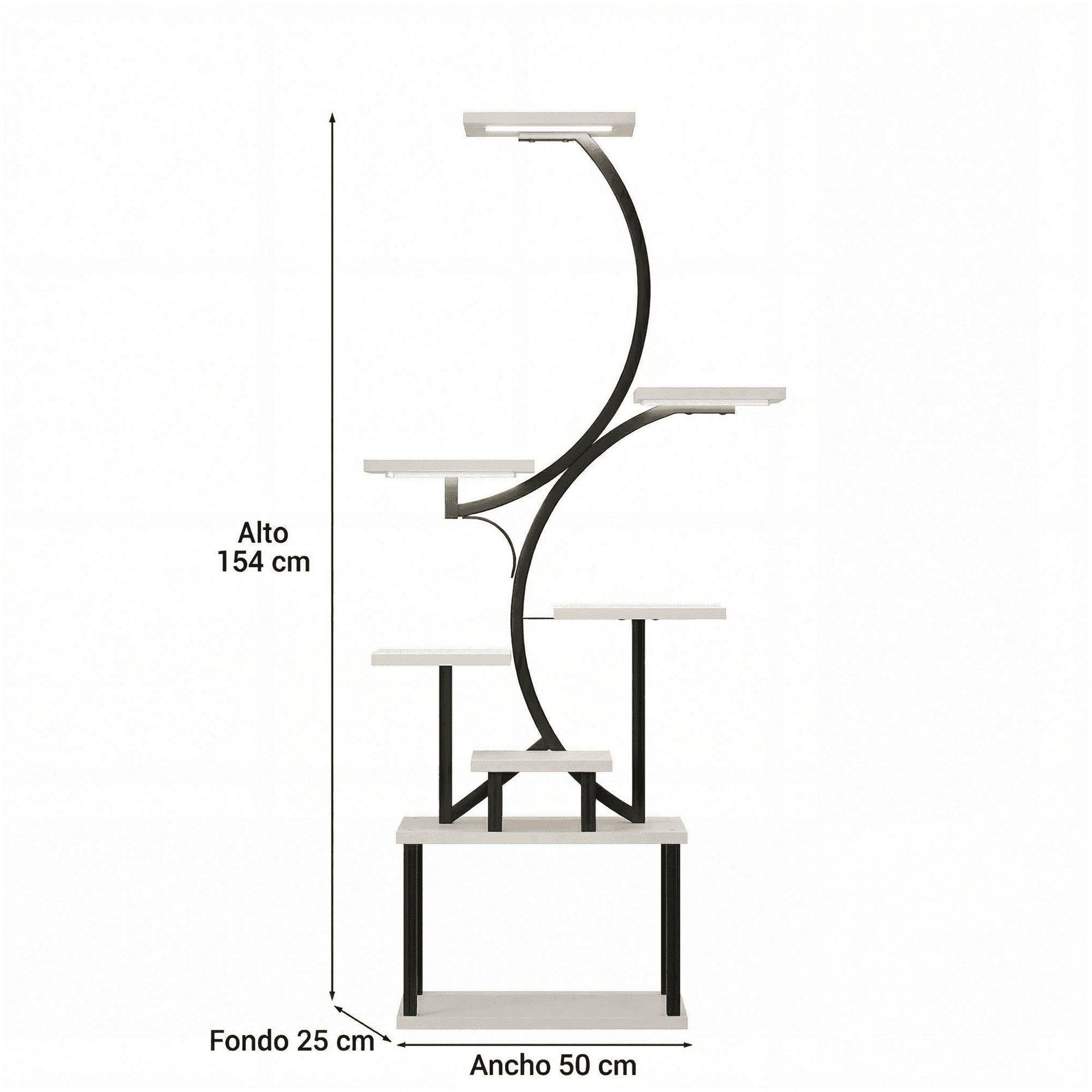 Organizador Repisa Decoración Estante Planta Librero Con Luz Blanco-3