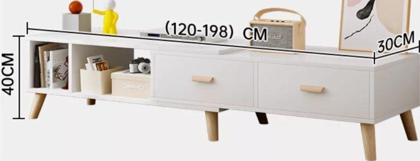 Rack Tv Ancho Extendible 120-198cm 2 Tiras Vanguardia Homer-2