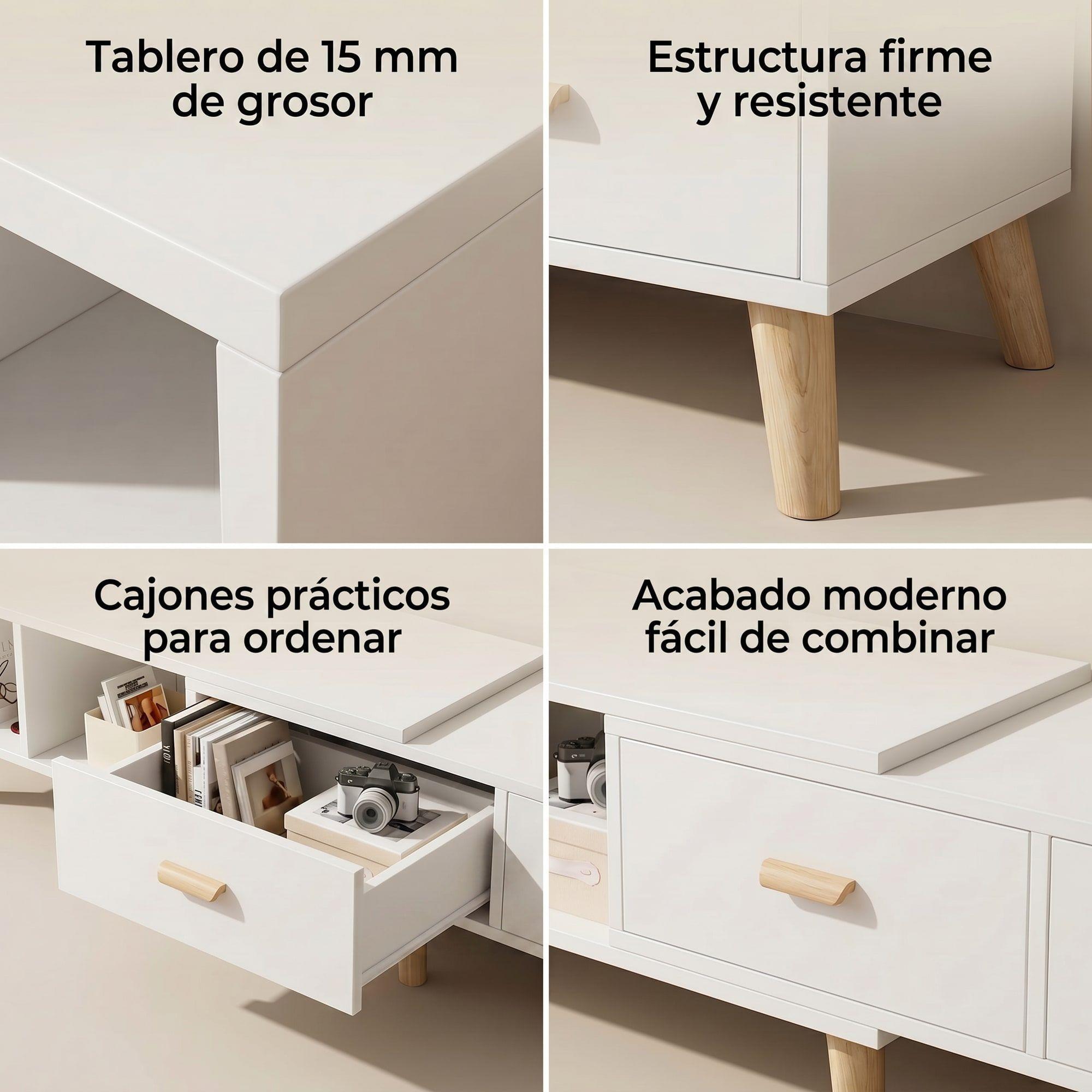 Rack Tv Ancho Extendible 120-198cm 2 Tiras Vanguardia Homer-3