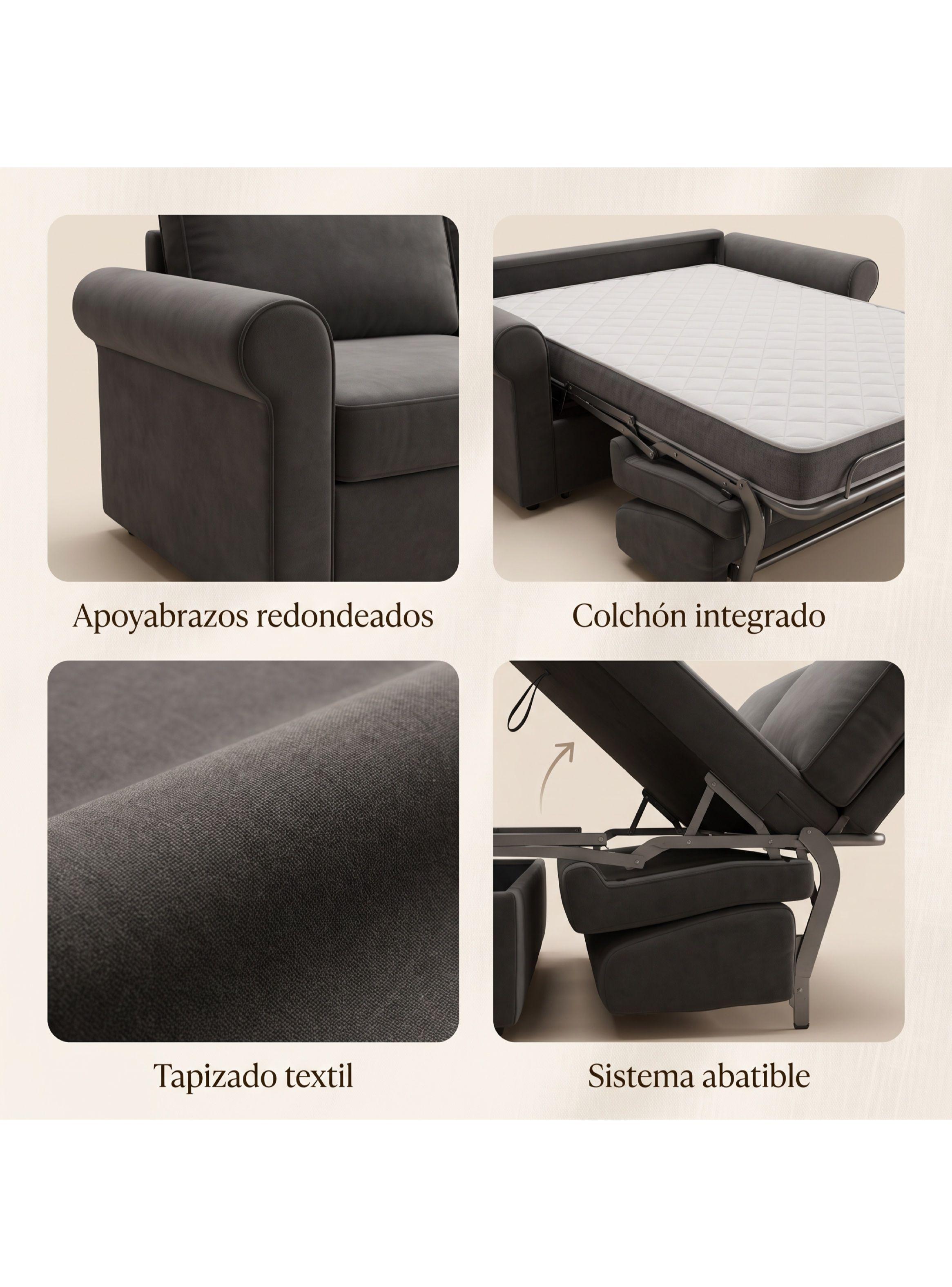 Aurelia Sofá Cama 3 Cuerpos Con Colchón Integrado 205 Cm-3
