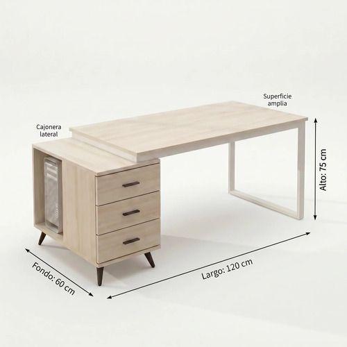 Escritorio Moderno Con Cajoneras 120x60x75cm Para Oficina-2