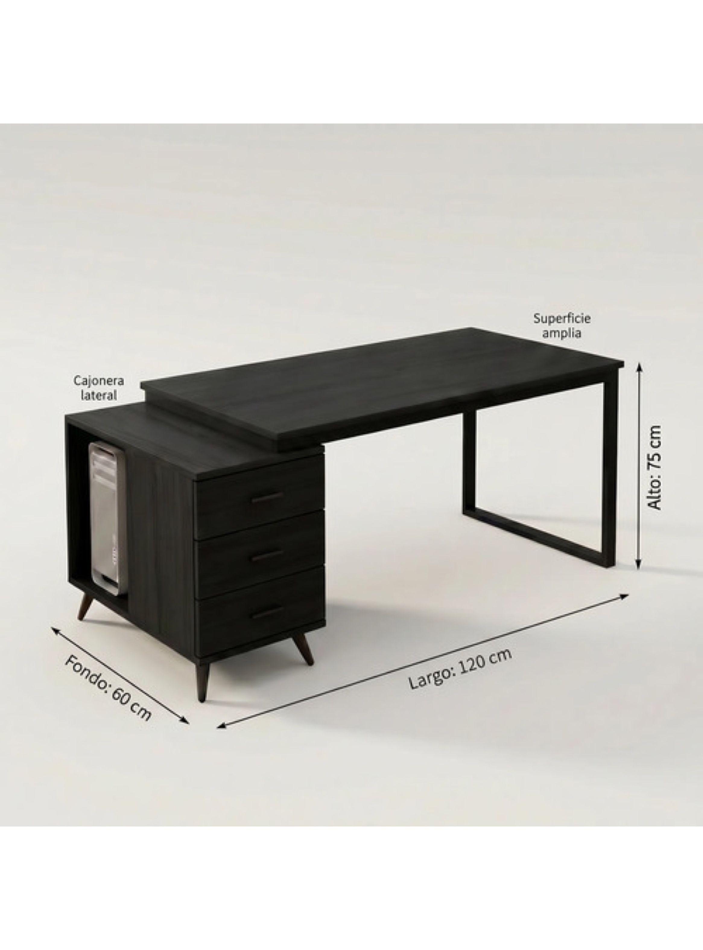 Escritorio Moderno Con Cajoneras 120x60x75cm Para Oficina-2