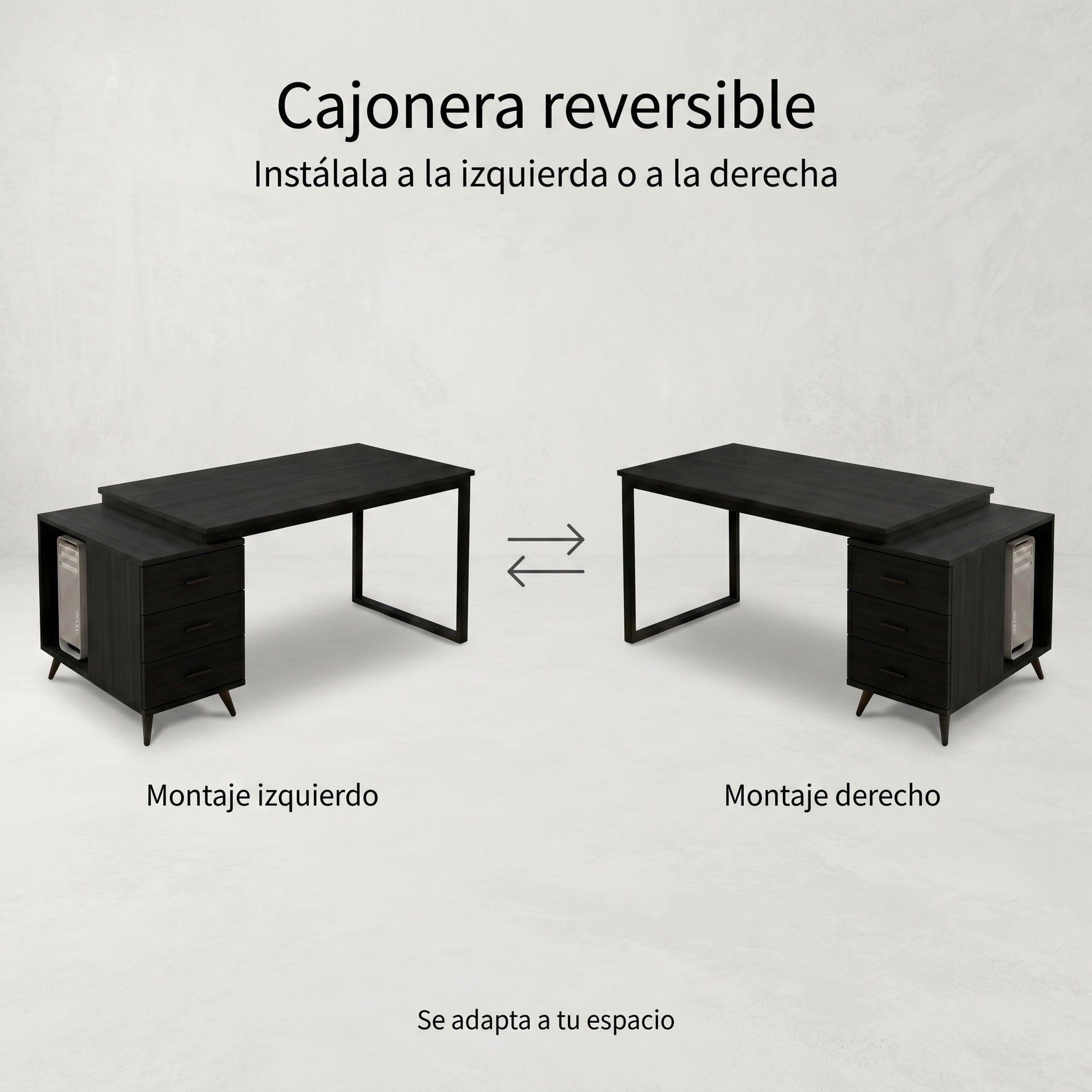Escritorio Moderno Con Cajoneras 120x60x75cm Para Oficina-3