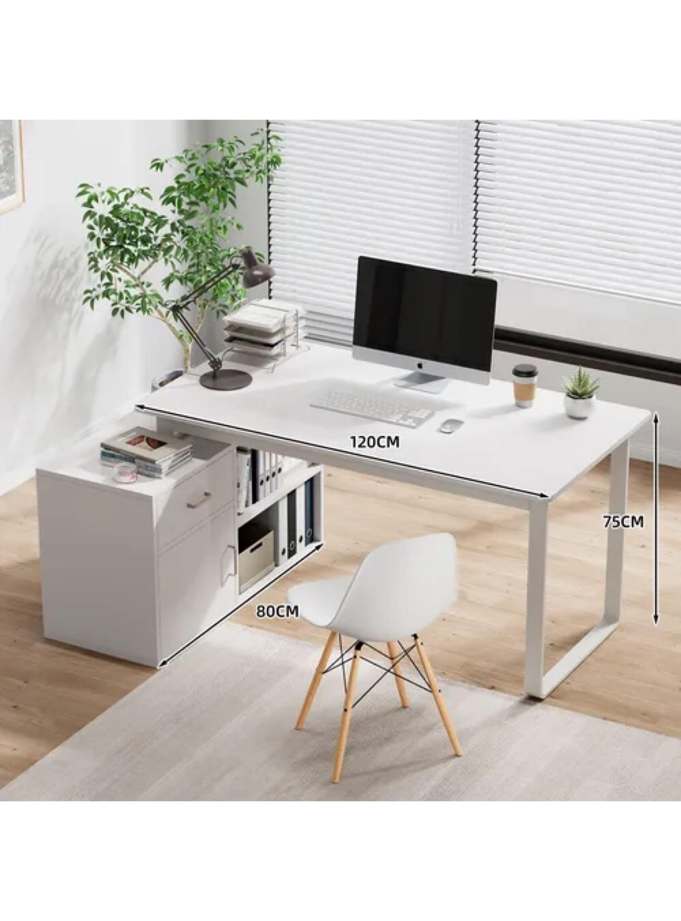Escritorio Esquinero Forma L 120*75*50 Blanco-2