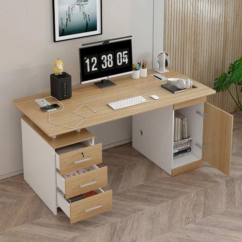 Escritorio 140cm Enchufe Cargador Inalambrico Integrado Madera-5
