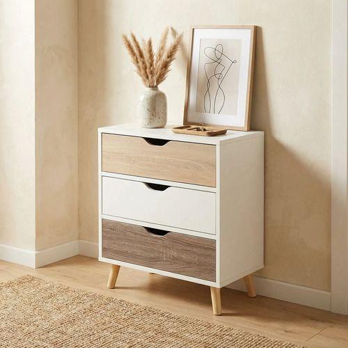 Velador 3 Niveles Con Cajones Homer Design 40*30*59 Blanco-7