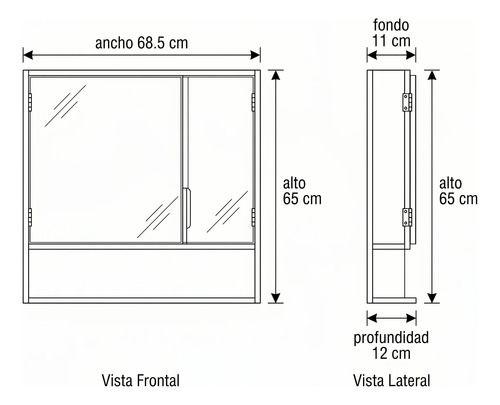 Botiquín Baño Hecho Por Panel Alumunio Con Luz Y Antivaho A Beige-2