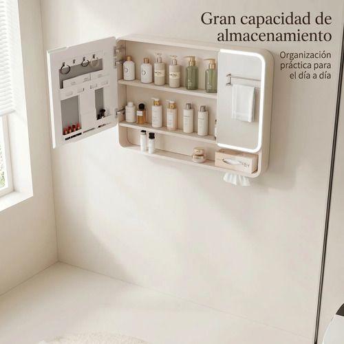 Botiquín Baño Hecho Por Panel Alumunio Con Luz Y Antivaho A Beige-4