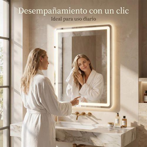 Espejo Inteligente Con Luz Led Tactil Para Baño 80x100cm Transparente-6