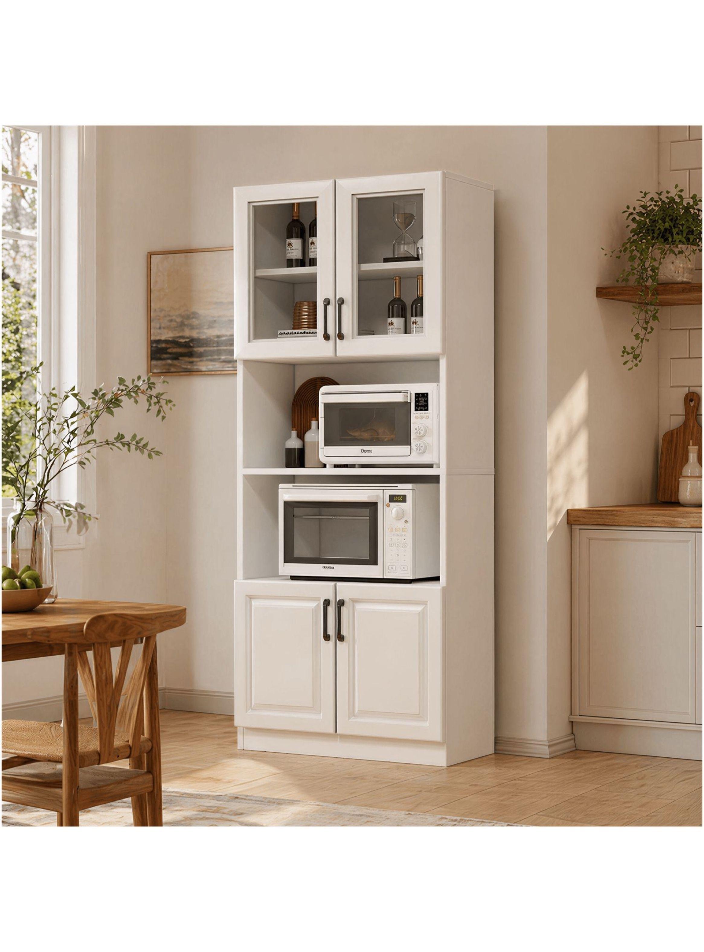 Mueble De Cocina De Pata Multifuncional 60x35x176cm Color Blanco-0