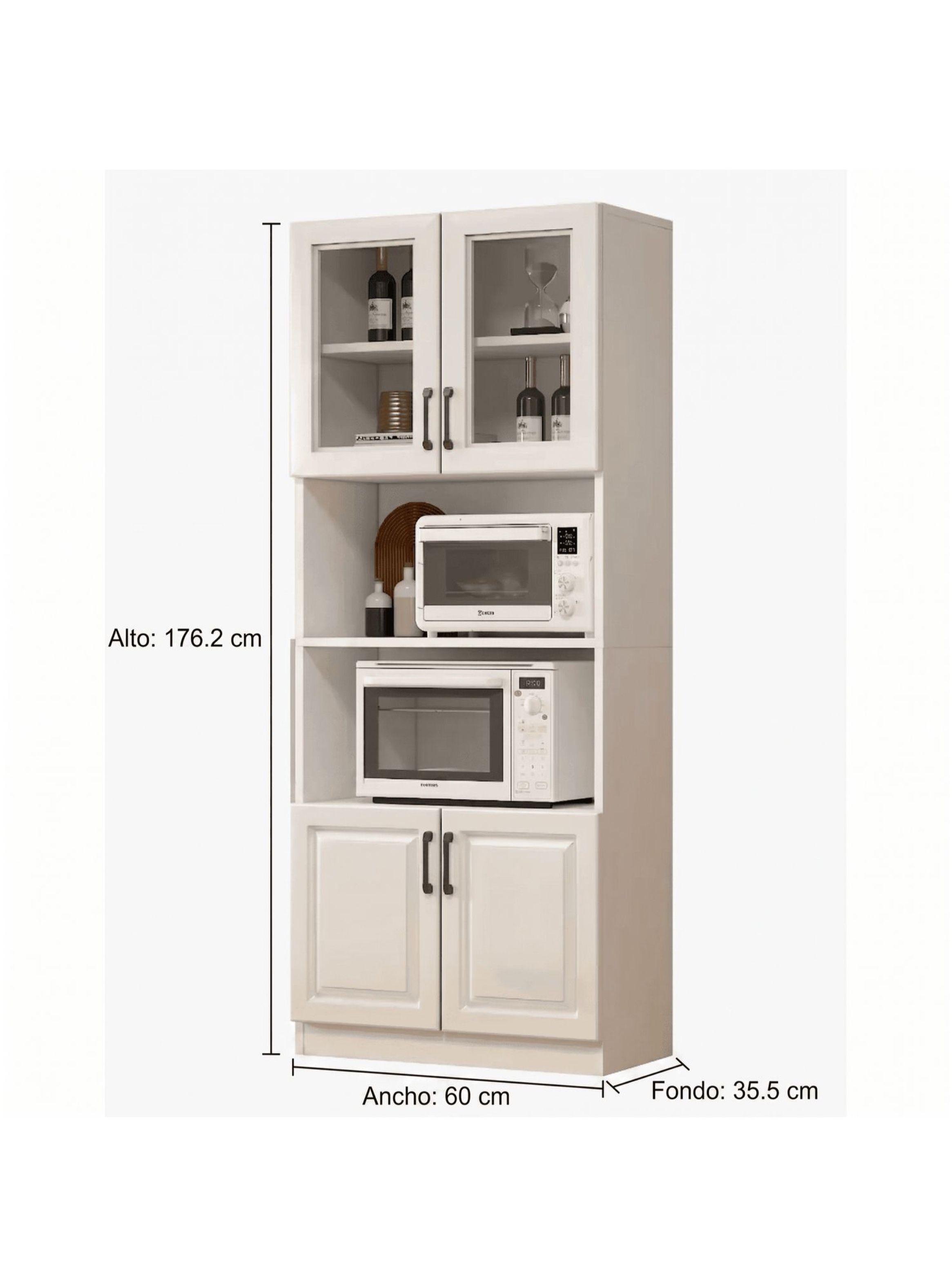 Mueble De Cocina De Pata Multifuncional 60x35x176cm Color Blanco-2