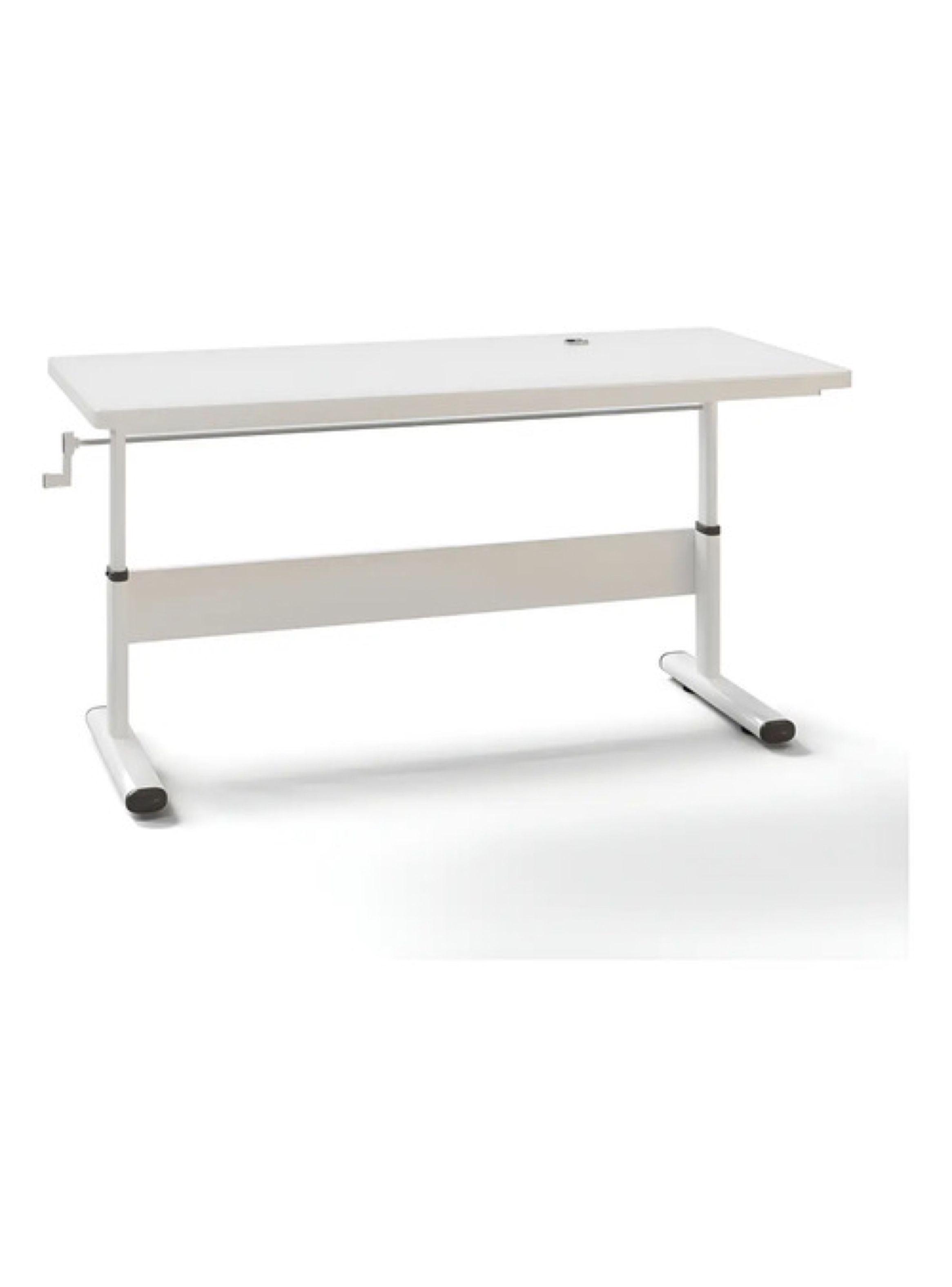 Escritorio Gamer Altura Ajustable Manual Homer Design 140cmx 89cm X60cm Color Blanco Instalacion Fa-1