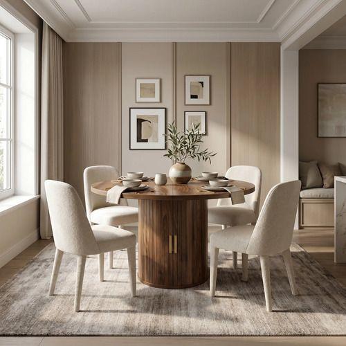 Mesa Comedor France Extendible 110-150cm Con Almacenamiento Tapa Marrón Marrón Oscuro-2