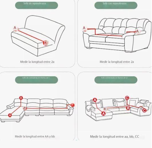 Cubre Sillón Adaptable Funda 3 Cuerpos Elasticada Color Rojo-4