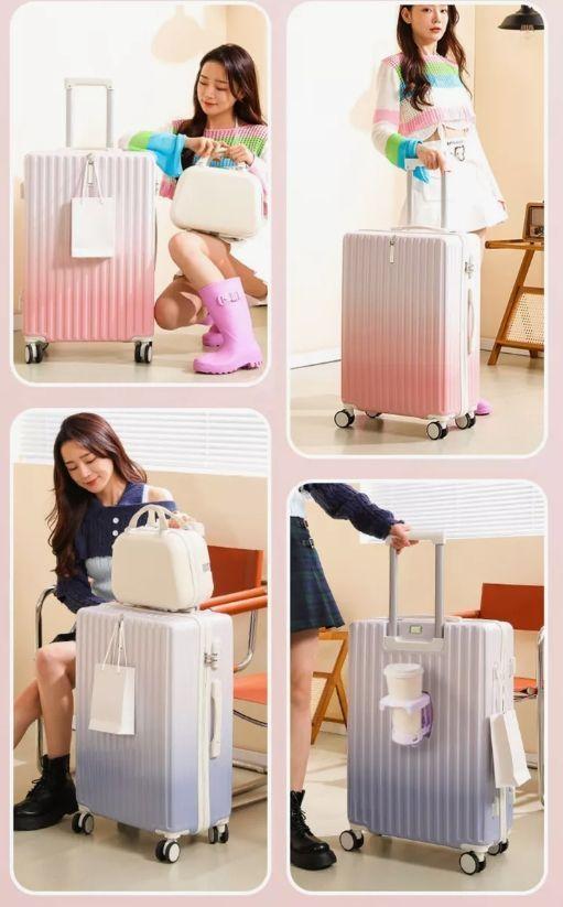Set Maleta De Cabina Con Bolso De Viaje Portavaso Puerto Usb-2