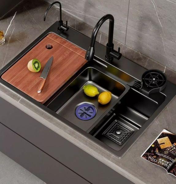 Combo Lavaplato Empotrado80x45cm Acero Inoxidable Fullequipo-4