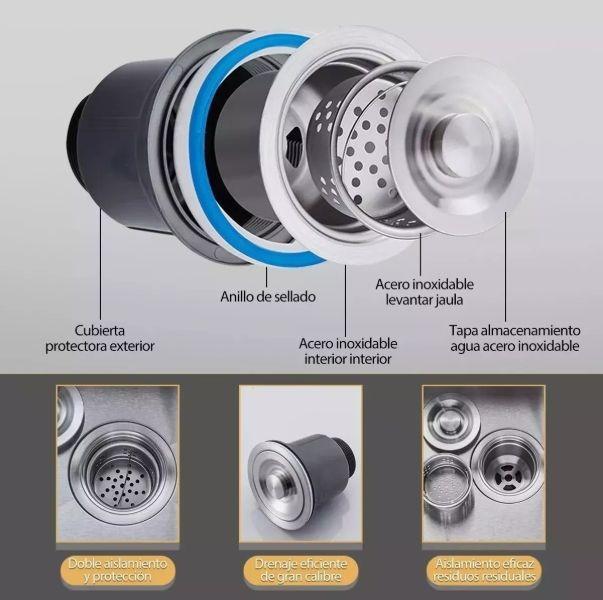 Combo Lavaplato Empotrado80x45cm Acero Inoxidable Fullequipo-5