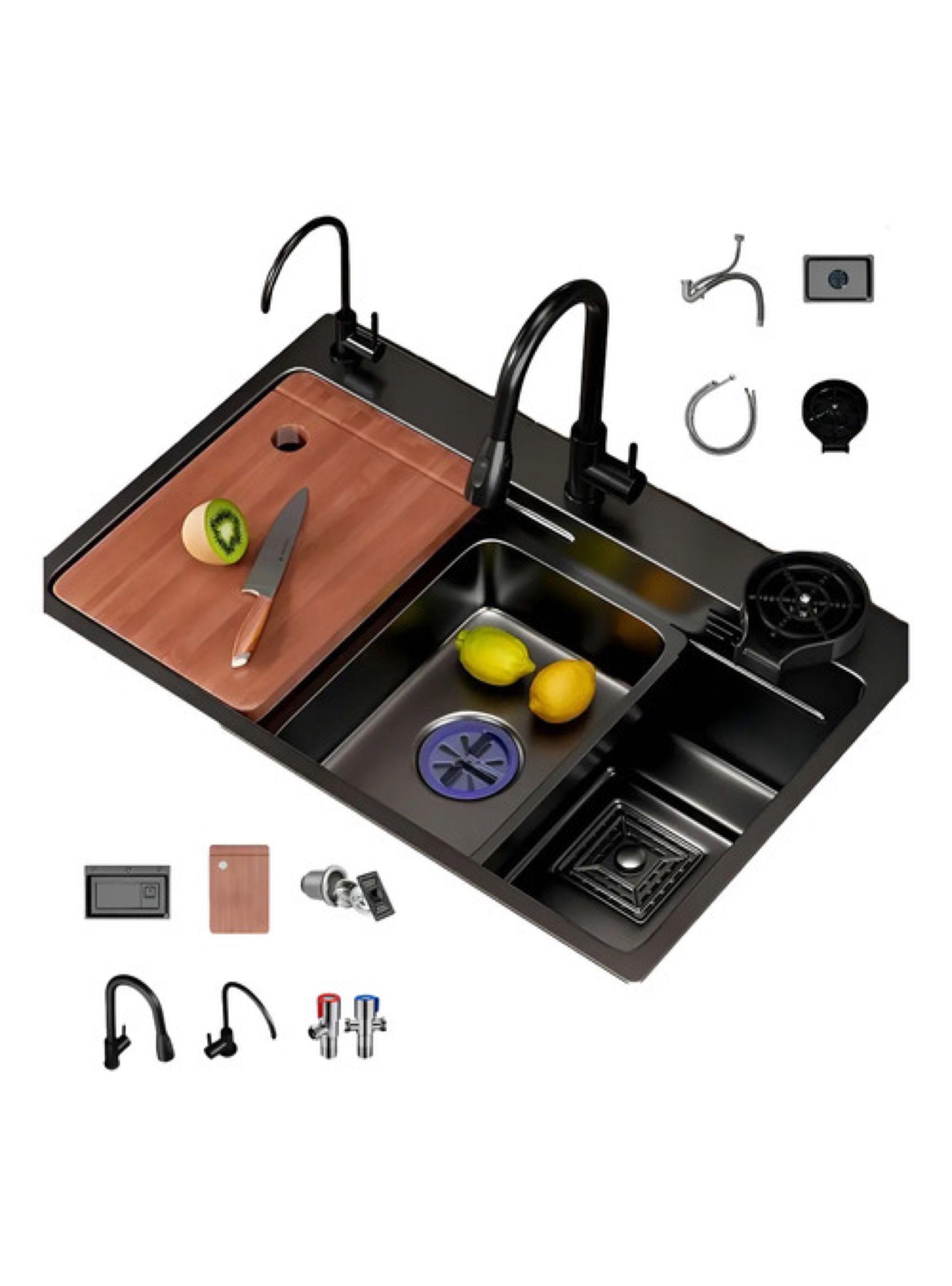 Combo Lavaplato Empotrado80x45cm Acero Inoxidable Fullequipo-0