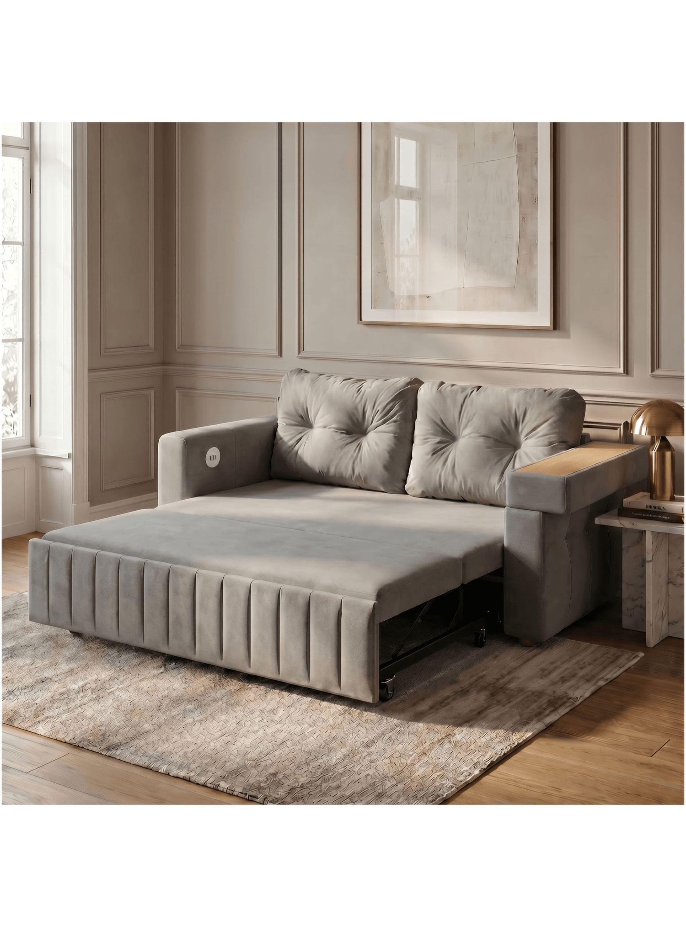 Sofa Cama 3 Cuerpo Alcenamiento Cama 2 Plazas Con Cargador-0