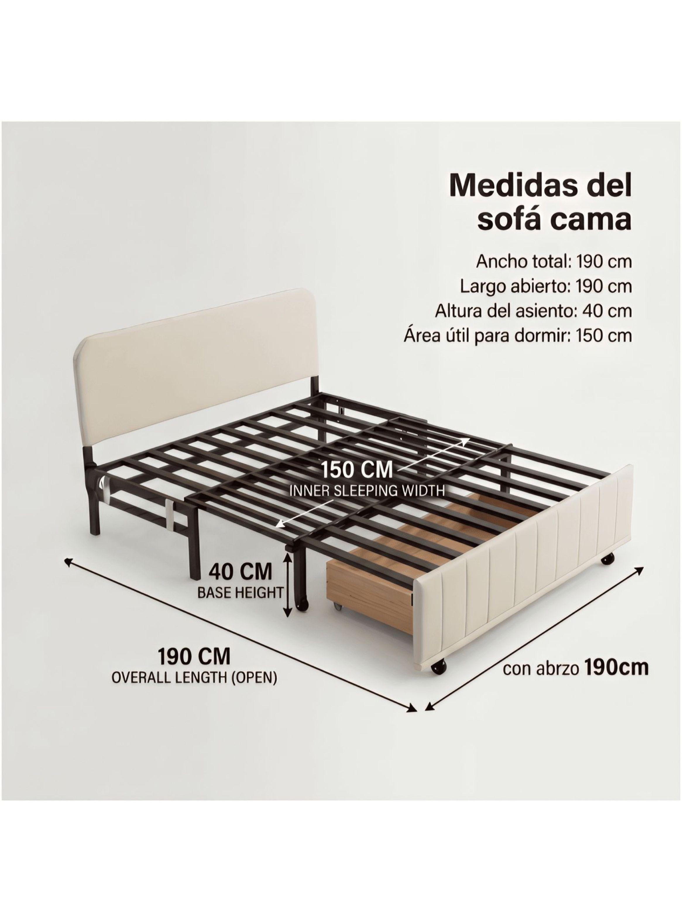 Sofa Cama 3 Cuerpo Alcenamiento Cama 2 Plazas Con Cargador-3