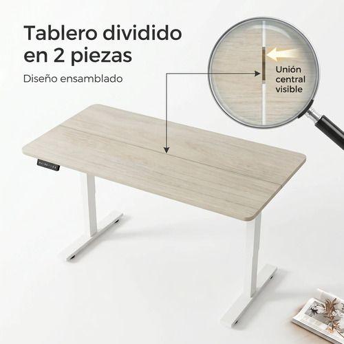Escritorio Altura Ajustable Eléctrico 120cm Profesional Marrón Claro-6