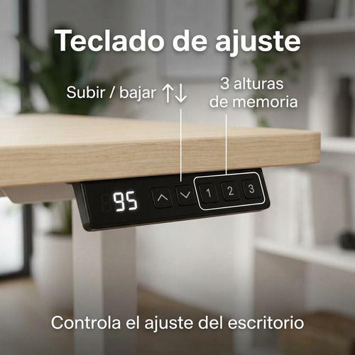 Escritorio Altura Ajustable Eléctrico 120cm Profesional Marrón Claro-7
