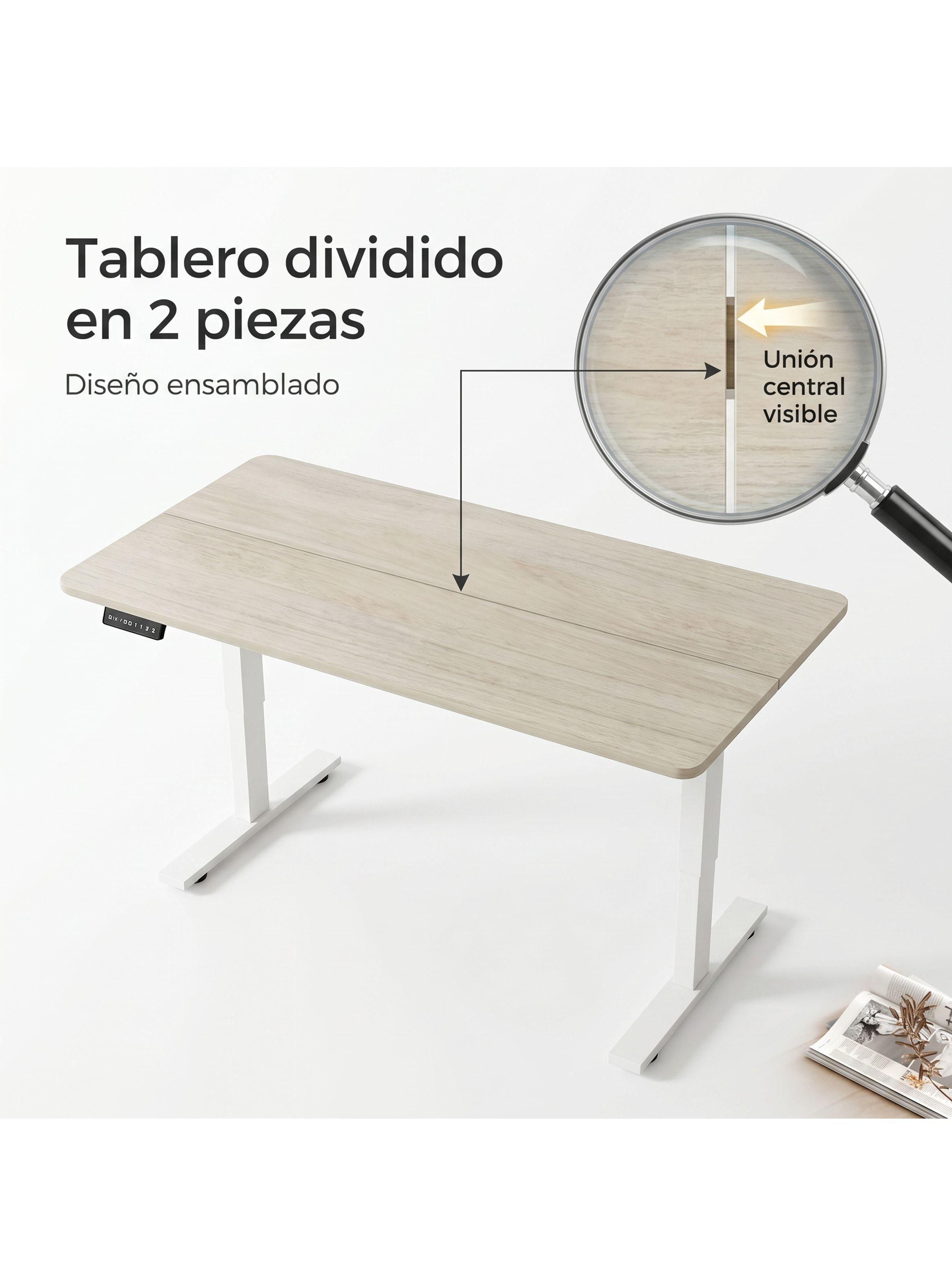 Escritorio Altura Ajustable Eléctrico 120cm Profesional Marrón Claro-6