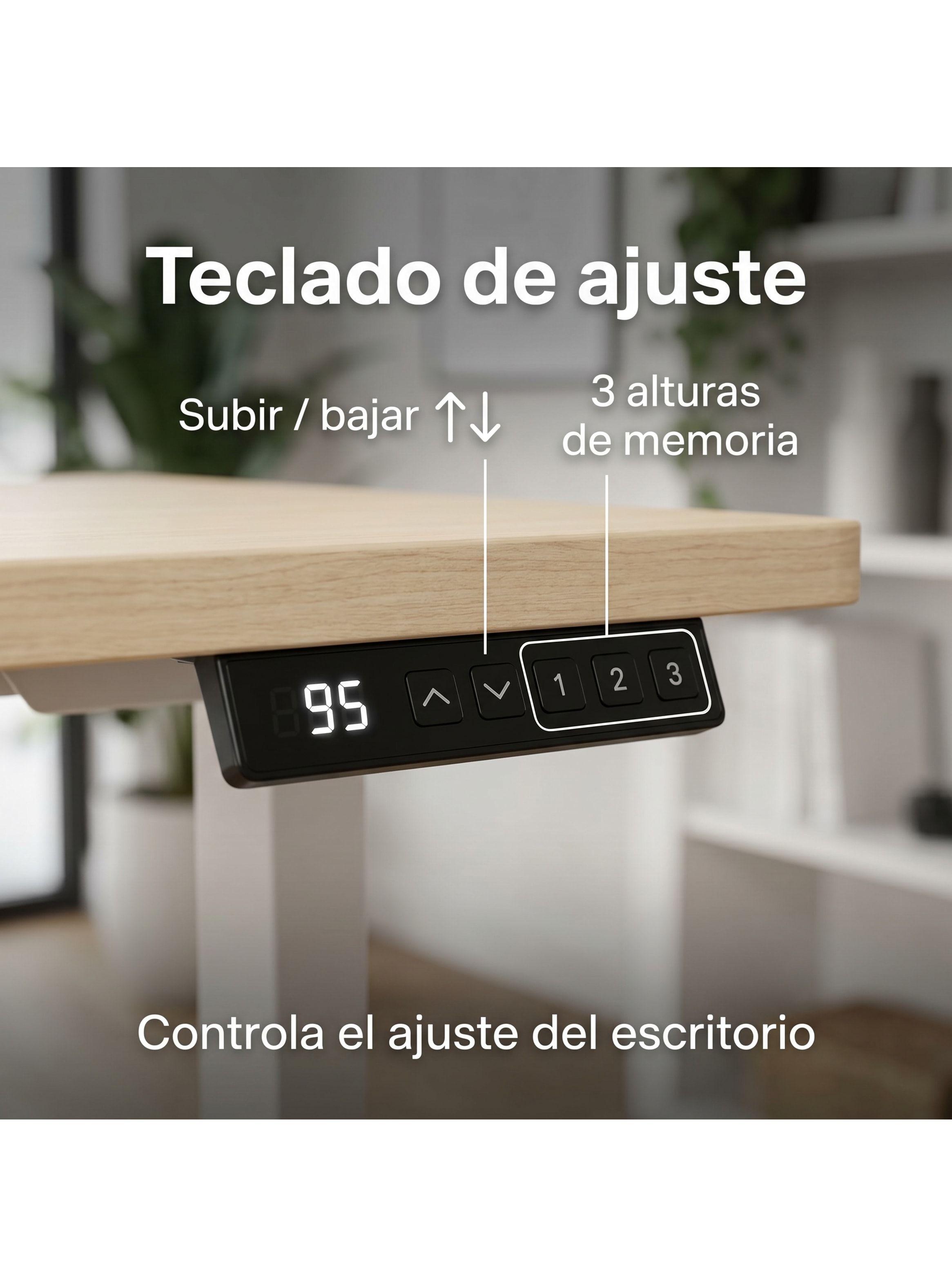 Escritorio Altura Ajustable Eléctrico 120cm Profesional Marrón Claro-7